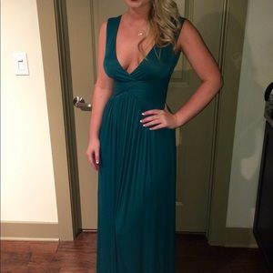 BCBGMaxAzria Green Plunge Twist Ballgown